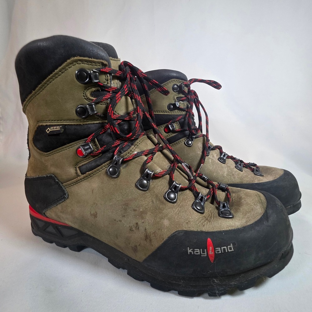 Kayland Maniva GTX Olive Green Hiking Boots Mens 11.5 Gore-Tex Vibram EU 45